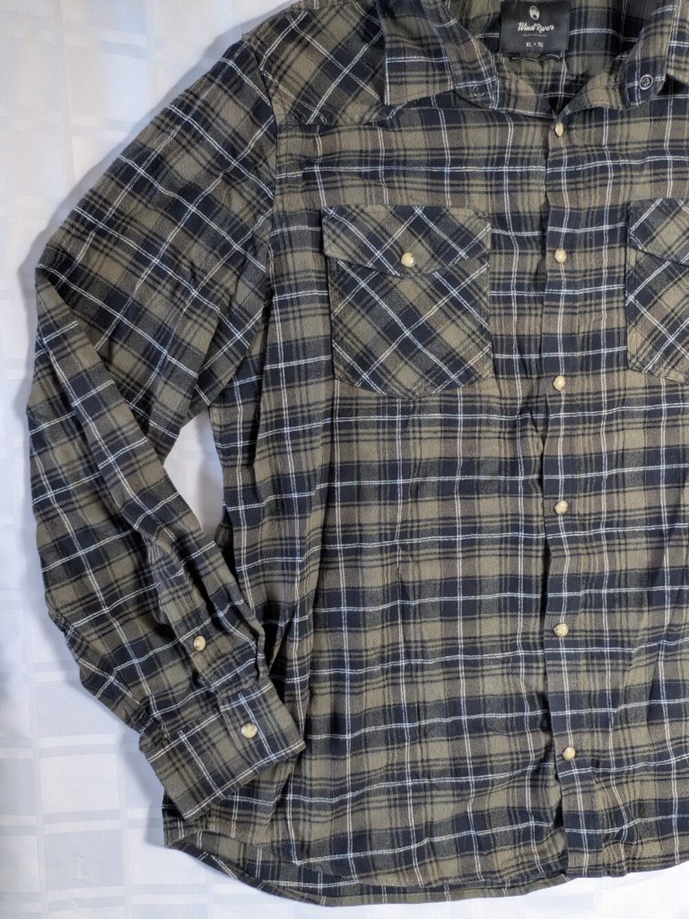 MEN'S WIND RIVER XL BUTTON UP FRONT COLLARED SHIRT LONG SLEEVE WARM WEAR MAN'S - Picture 3 of 15